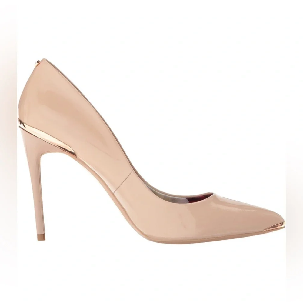 NEW Ted Baker Women's Kaawa Patent Leather Formal Shoe Nude 9.5